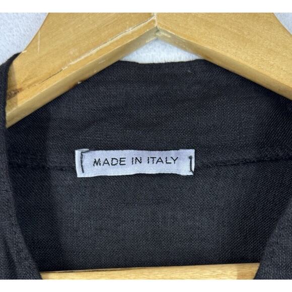 Made In Italy 100% Linen Lightweight Jacket Blazer Gold Metallic Tiger Print LG - Picture 3 of 7
